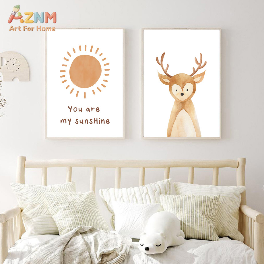 Boho Woodland Nursery Wall Art - Baby Nursery Gender Neutral ulasan dan harga