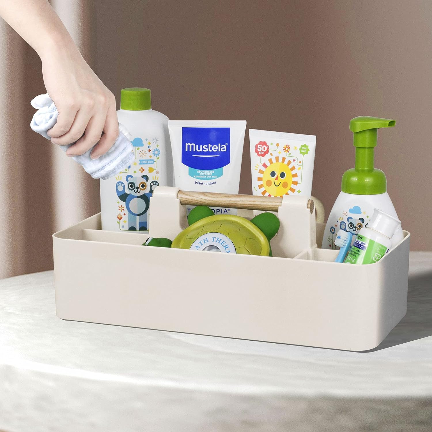 Portable Baby Shower Caddy wit - Baby Nursery Handles ulasan dan harga