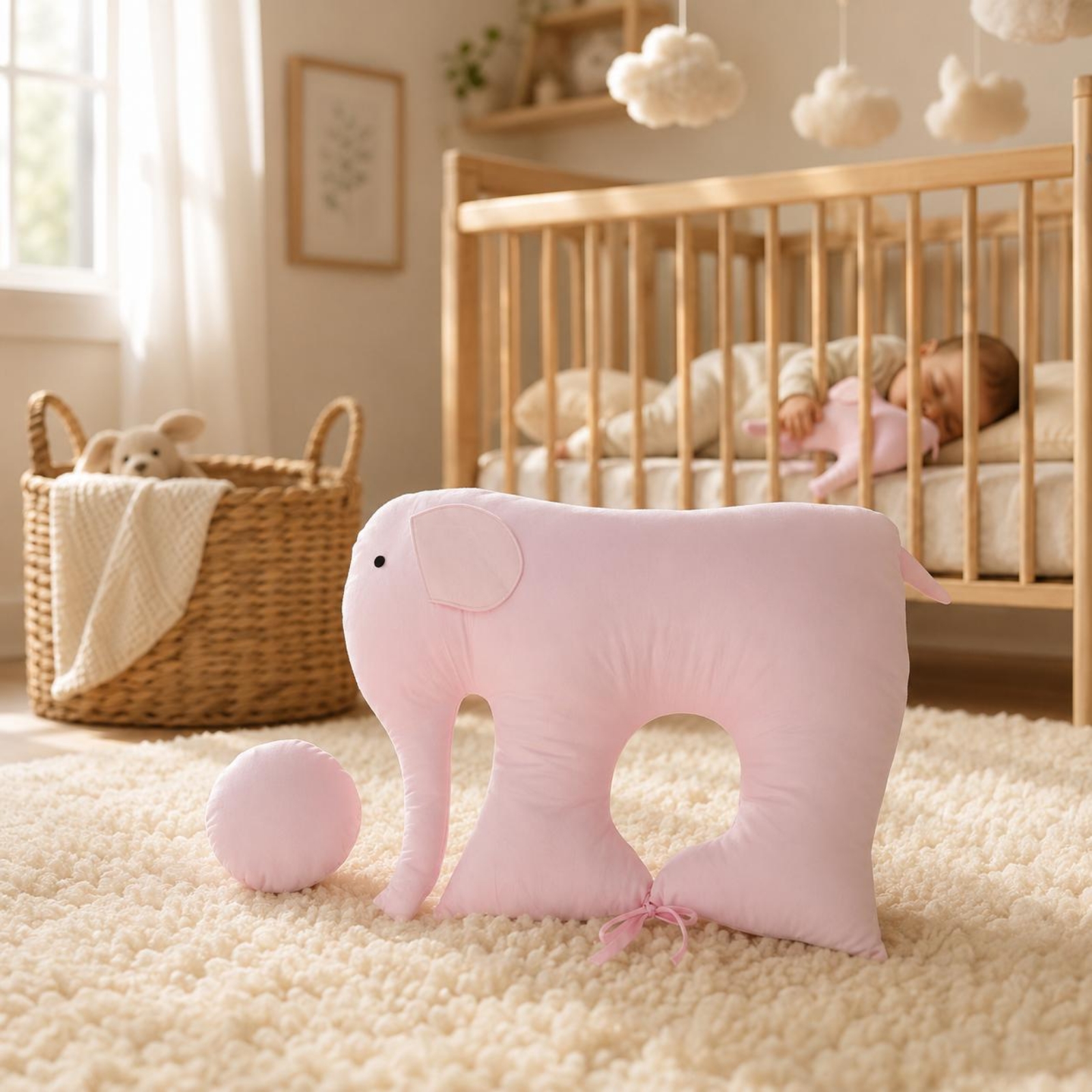 Elephant Baby Pillow Padded St - Baby Nursery Elephant ulasan dan harga