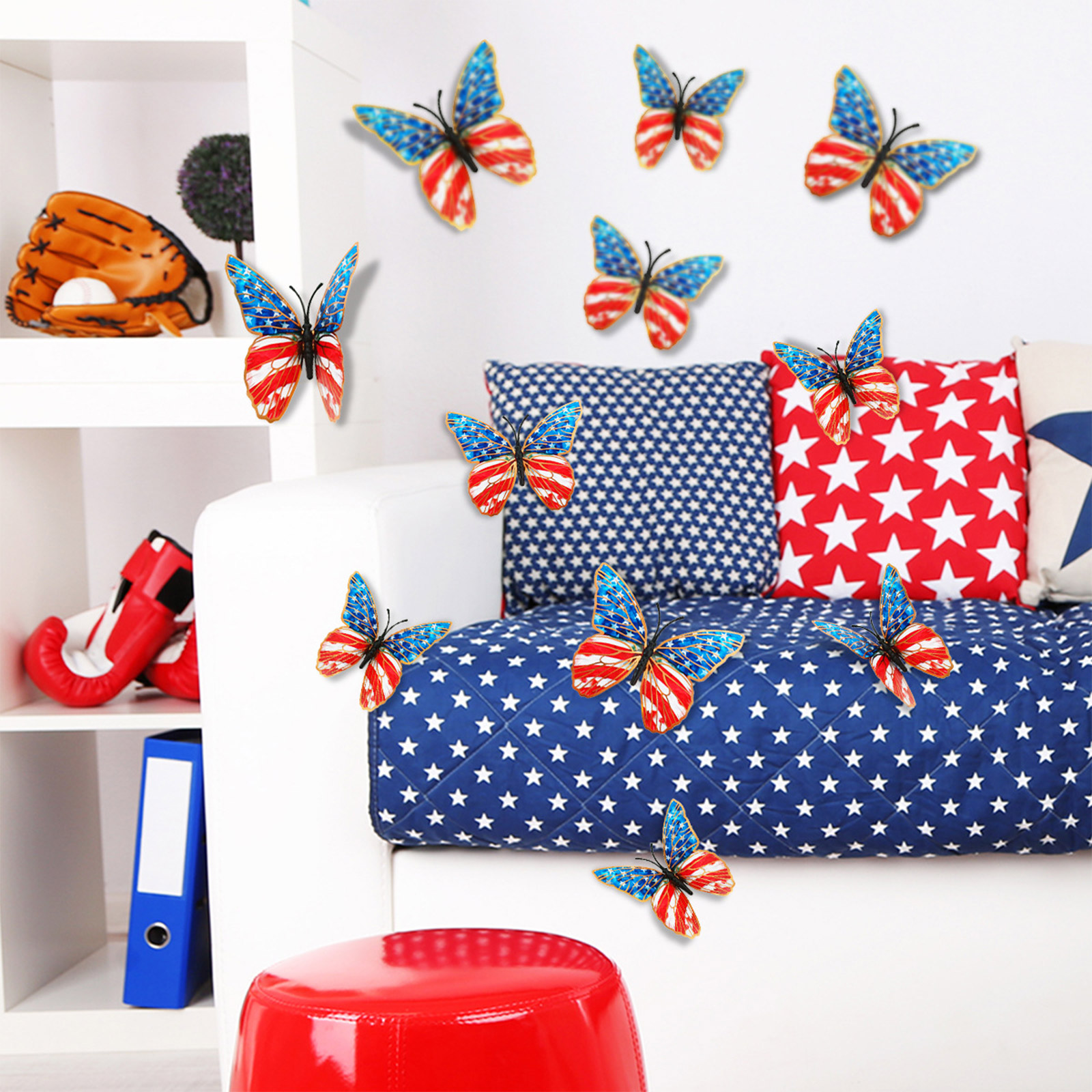 3d Butterfly Wall Stickers Ame - Baby Nursery Wall Stickers ulasan dan harga