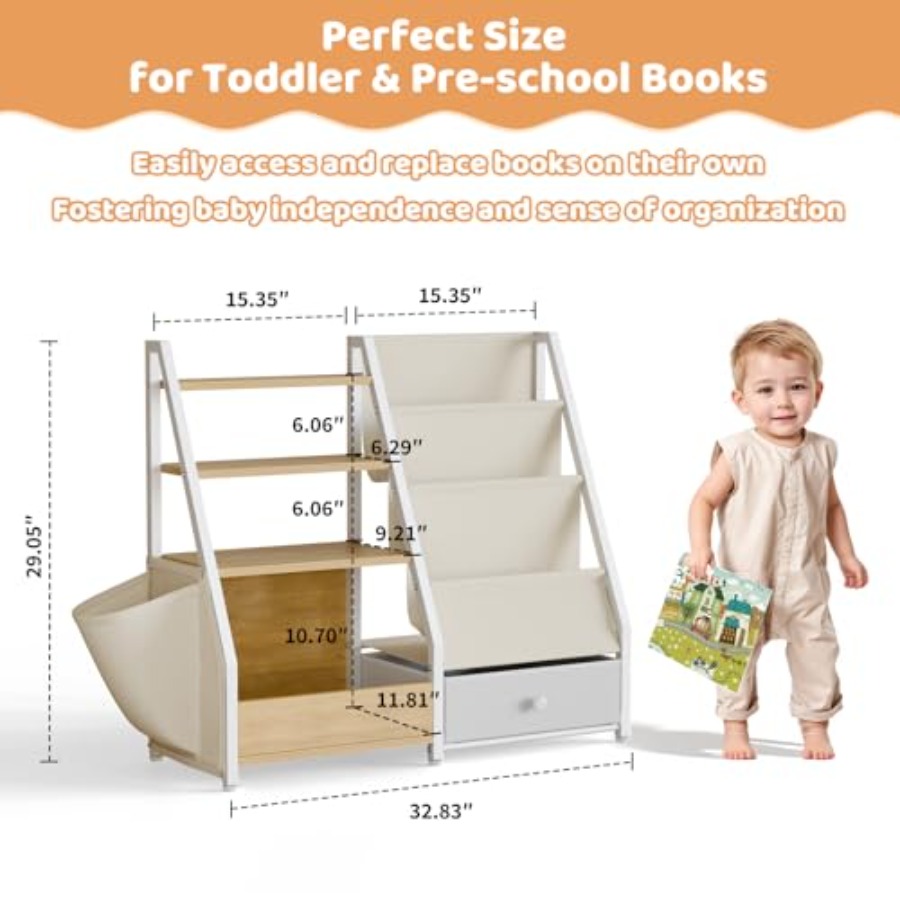Bookshelf and Toy Storage - Bo - Baby Nursery Books ulasan dan harga