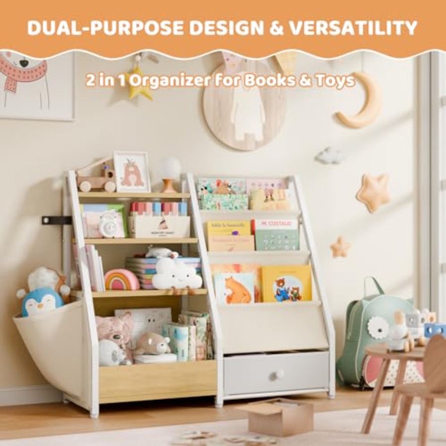 Bookshelf and Toy Storage - Bo - Baby Nursery Books ulasan dan harga