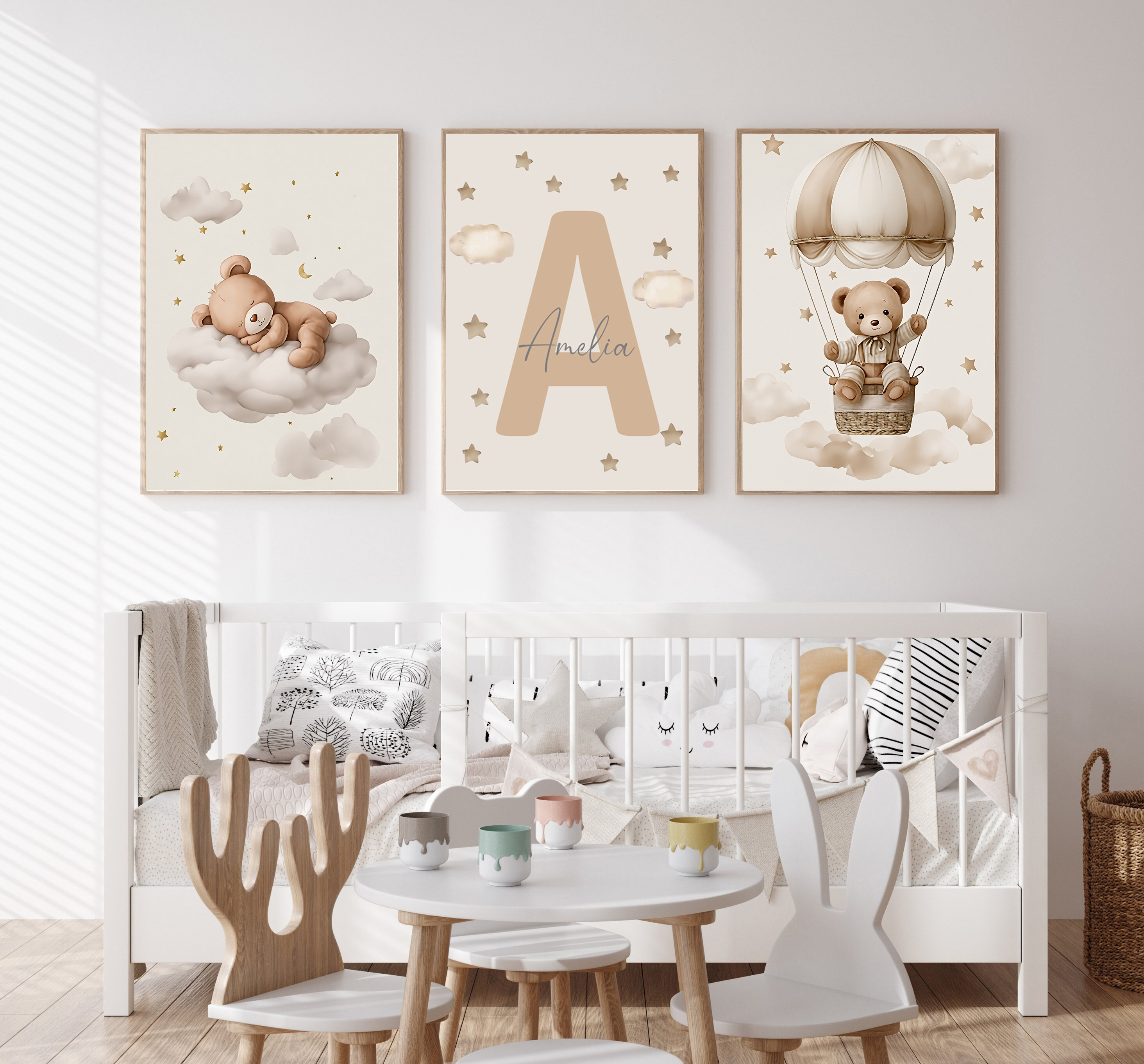 3pcs/set Bohemian Teddy Bear A - Baby Nursery Name ulasan dan harga