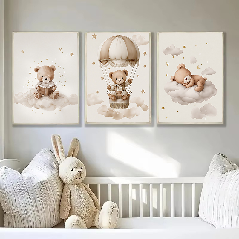 3pcs/set Bohemian Teddy Bear A - Baby Nursery Name ulasan dan harga