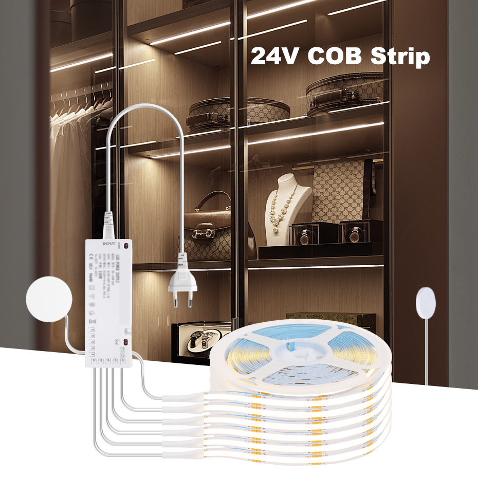 24V COB LED Strip with EU/US/A - Drawer Dresser White ulasan dan harga