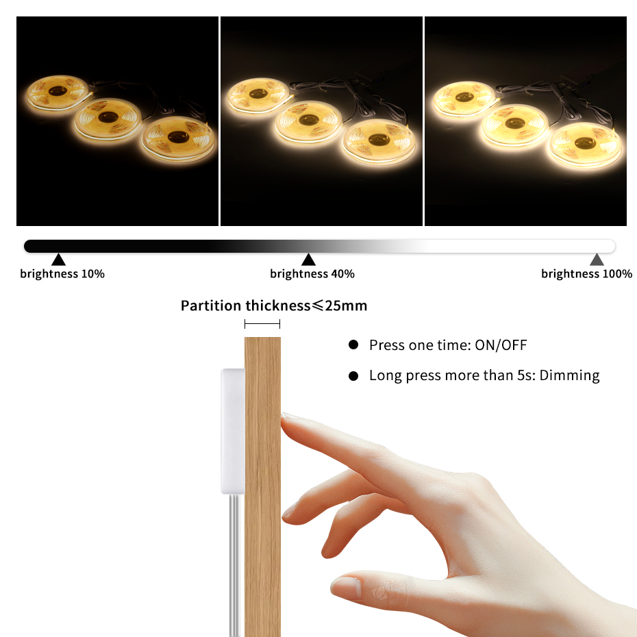 24V COB LED Strip with EU/US/A - Drawer Dresser White ulasan dan harga