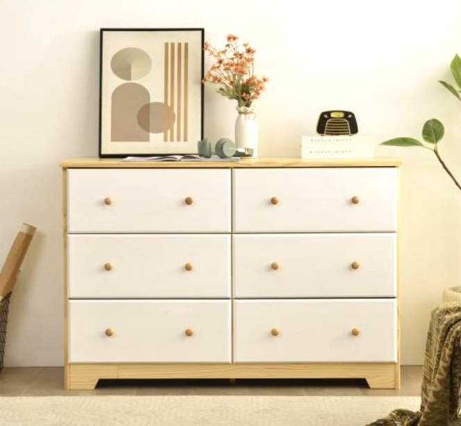 xx-Home Products Natural & Whi - Drawer Dresser White ulasan dan harga